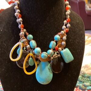 Chico turquoise and Amber Beaded Necklace